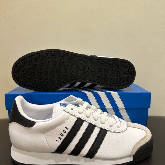 NIB Men Adidas Samoa Athletic Sneaker Shoes White Black 675033 - Picture 5 of 6